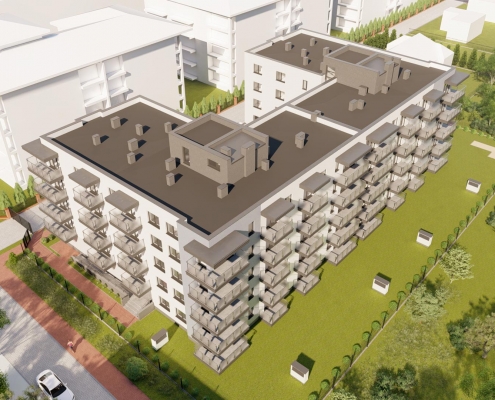 Osiedle Dzika / wizualizacja Osiedle Dzika / mieszkania Ząbki / 2020 / Gór-Pis